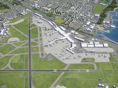 Copenhagen Kastrup Airport Low-poly 3D model