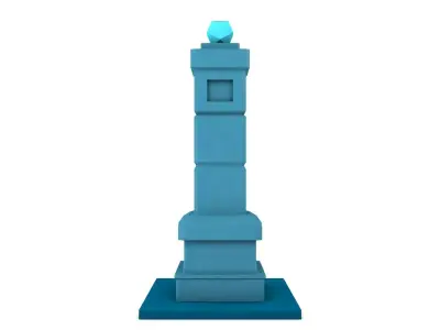 Pillar 1 light tower Low-poly 3D model