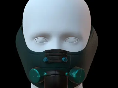 Gas mask helmet 3d model scifi Low-poly  Low-poly 3D model 319