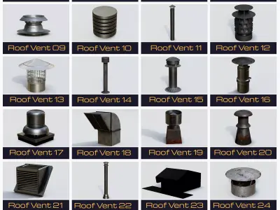 Chimney Bundle Low-poly 3D model