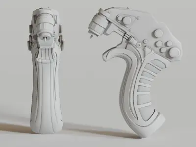 Futuristic Game-Ready Model Mechanical Tool or Medical Equipment Low-poly 3D model