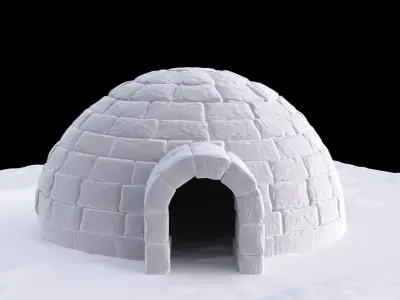Igloo in snow 3D model