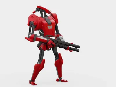 BATTLE DROID CA-20 RIGGED 3D model
