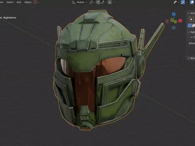 Sci-Fi Helmet 3D model low-poly 3d model Low-poly 3D model