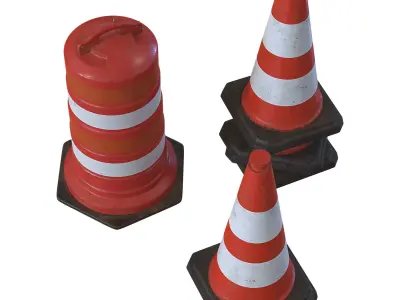 Repair Cone Low-poly 3D model