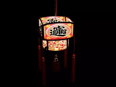 Chinese palace lantern Low-poly 3D model
