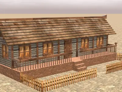 Modular Low Poly Medieval House Pack for Custom 3D Towns Low-poly 3D model