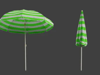 Beach Umbrella Game-Ready Low-poly 3D model
