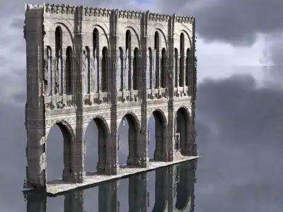 Gothic pillars halls Victorian Christmas Theme 2 3D model