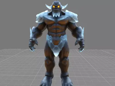 ICE CRYSTAL GOLEM Low-poly 3D model