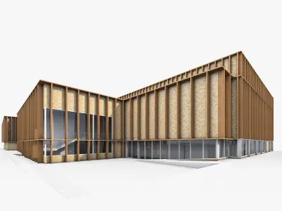 Sports Building 02  Low-poly 3D model