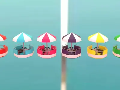 Ferris wheel cabins Low-poly 3D model