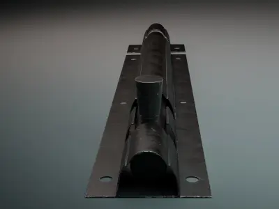 Metal Door Lock Bolt 3D model