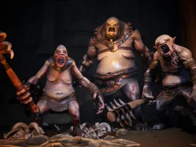 Pack of Trolls 2 Low-poly 3D model