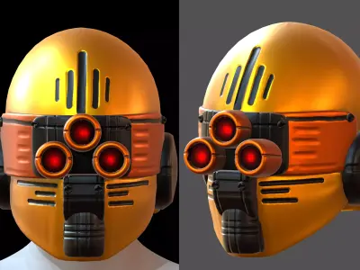 Gas mask helmet 3d model scifi Low-poly  Low-poly 3D model 381