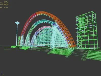 Stage party concert fashion catwalk T station  8 3D model