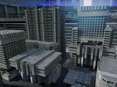 brutalist 3D model