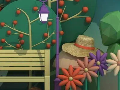 Cartoon Art Exhibition Window display 3D model