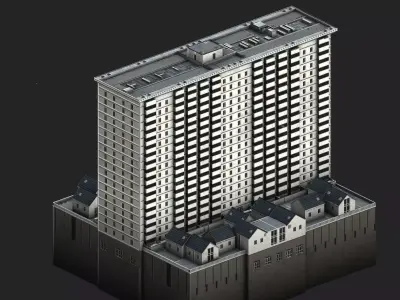 Davis Court Low-poly 3D model
