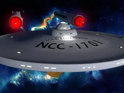 Starship USS Enterprise Low-poly 3D model