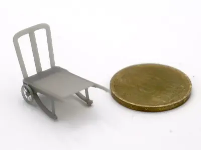 HO Wooden luggage cart train model  3D print model