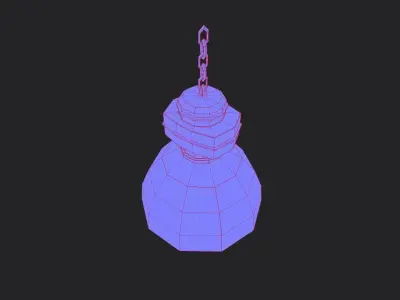 Industrial Light - Factory Lighting with Chain Low-poly 3D model