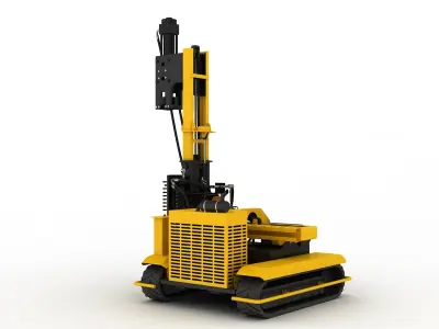  Pile Driver Machine Design Realistic High Detailed 