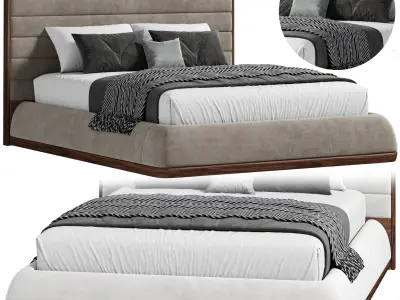 La Moda King Upholstered Bed 3D model