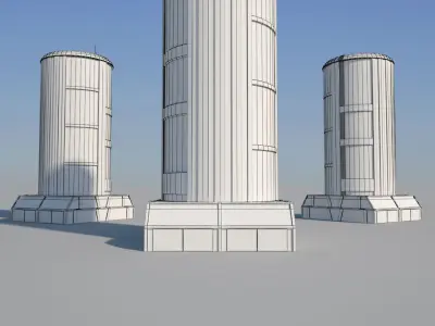 Industrial Building 02 Low-poly 3D model purchase