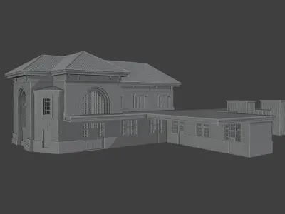 Rhinecliff Detailed Brick Train Station 3D print model