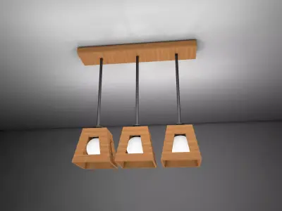 Wooden Chandelier 3D model order