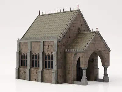 Victorian Chapel Low-poly 3D model