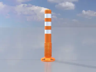 Flexible Traffic Bollard 750 Low-poly 3D model