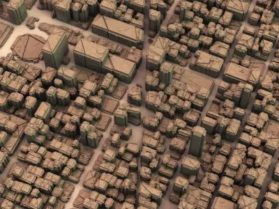 Sci-Fi Manhattan Buildings 3D model