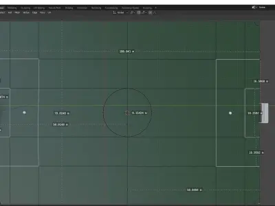 Realistic 3D Football Stadium Model with Ball and Flags for Sale 3D model