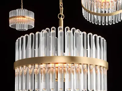  Q - S Gold Modern Crystal Chandelier 3D model