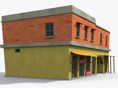 Cartoon House s Low-poly 3D model