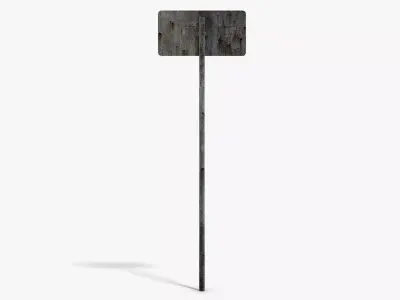 Damaged Go Right Sign Low-poly 3D model