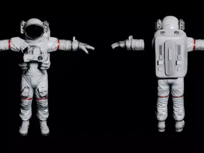 ASTRONAUT SPACESUIT CHARACTER HIGH QUALITY T POSE MODEL 3D model
