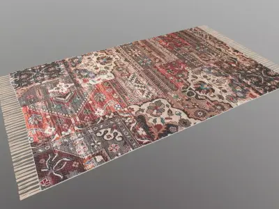 Multicolor Cotton Carpet 3D model