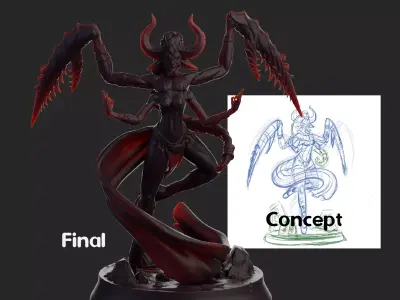 Slannesh Ballarina Demon  3D print model