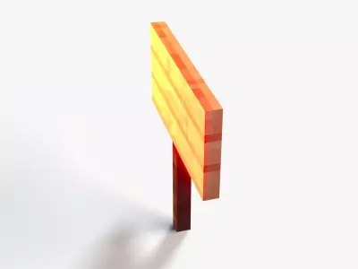 Minecraft Sign Rig Low-poly 3D model