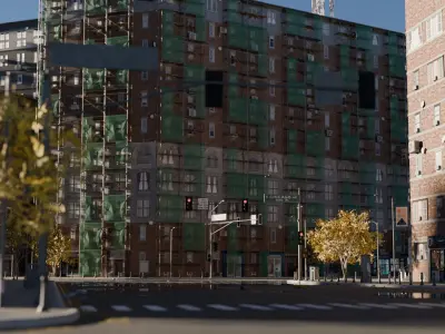 Urban Streetscape High Detail City Environment street 3D model