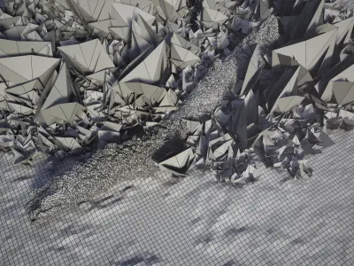 Exterior 002 Plant Tree roots stump 3D model