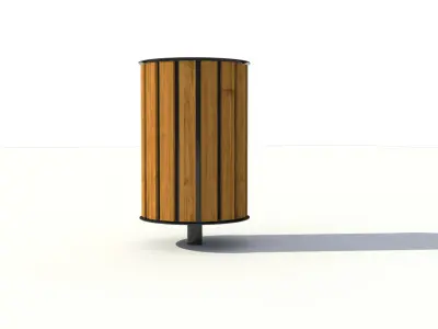 Park litter bin 01 3D model