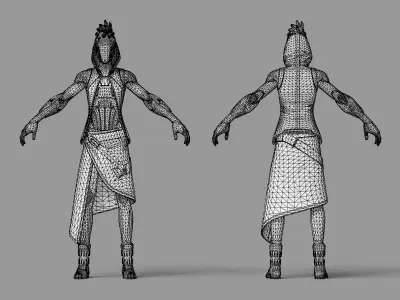 Sultura Cyberpunk Rigged Character 3D model