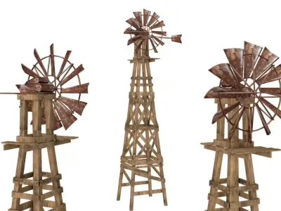 Old Farm Windmill 3D model