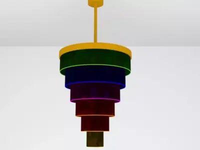 Lamp of Glass Rings 3D model