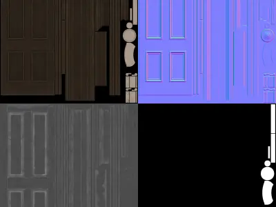 Interior Door Low-poly 3D model