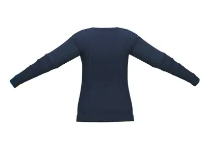 Military Sweater - Male Blue Crew V Neck Combat Jumper Low-poly 3D model